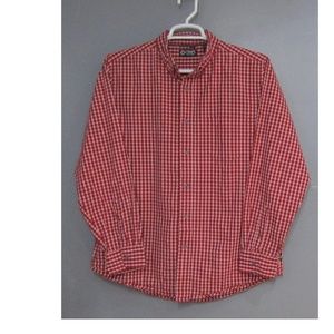 Chaps Easy Care Red & White Check Shirt Size L
